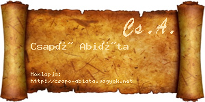 Csapó Abiáta névjegykártya
